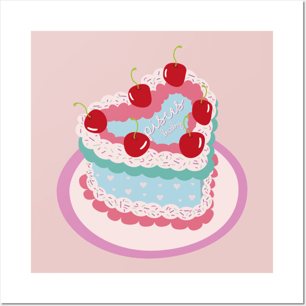 Pisces Baby Heart Cake Design Wall Art by rachelaranha